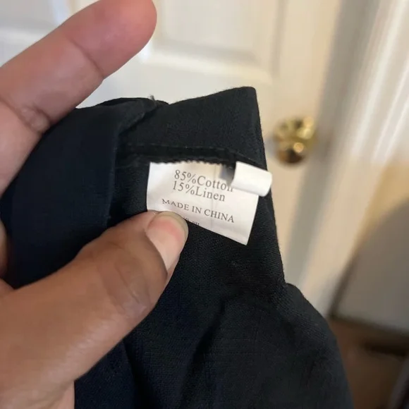 2X adjustable waist band,fitted ankle,black 85% cotton 15% linen trousers NWOT - Picture 4 of 7